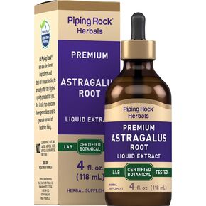 Piping Rock Astragalus Root Extract | 4 fl oz | Alcohol & Sugar Free Tincture | Certified Botanical | Vegetarian, Non-GMO, Gluten Free