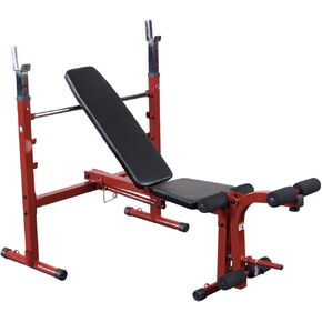 Best Fitness by Body-Solid (BFOB10R) Olympic Bench - Adjustable Weight Bench with Leg Developer and Folding Storage - Fits 6' and 7' Barbells