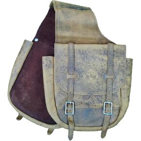 Western Leather Saddle Bag for Horse | Horse Riding Pleasure Trail Ride Suitable for Horse Riding and Barrel Racing | Saddle Bag with Adjustable Strap | Size- Medium