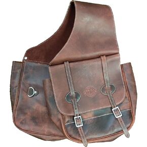 Western Leather Saddle Bag for Horse | Horse Riding Pleasure Trail Ride Suitable for Horse Riding and Barrel Racing | Saddle Bag with Adjustable Strap | Size- Medium