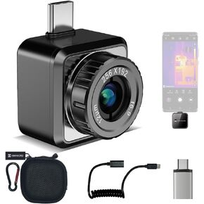 HIKMICRO Mini2Plus Thermal Camera Android, 256 x 192 IR Resolution, Thermal Imaging Camera 25Hz Refresh Rate, Manual Focus, Thermal Imager 49,152 Pixels, -4°F to 622°F, USB-C(not for iPhone 15)