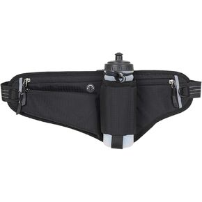 Running Waist Pack,Adjustable Hydration Running Belt Bag with Foldable Water Bottle Holder(Bottles NOT Included),Water Resistant Pouch Pack,for Marathon,Jogging, Cycling,Biking,Hiking (grey)