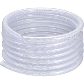 MECCANIXITY 3/8" ID x 5/8" OD 25 Ft PVC Tube Braided Reinforced Tubing Flexible Hose Pipe Clear Vinyl Tubing High Pressure Flexible Plastic Tube