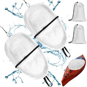2PCS Kayak Cockpit Cover with Adjustable Fixing Strap, Pelican Kayak Accessories 420D Oxford Waterproof Seat Cover, Kayak Canoe Cockpit