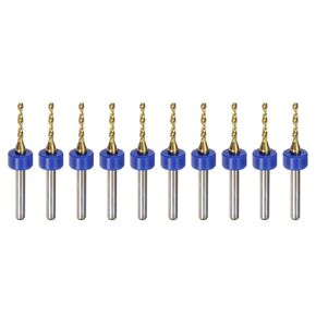 uxcell 10pcs PCB Drill Bits 1/8" Shank 1.7mm Titanium Coated Carbide Micro Twist Mini Drill Bits Set Rotary Drilling Tool for Print Circuit Board Jewelry CNC Engraving