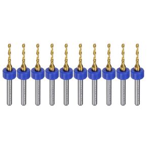 uxcell 10pcs PCB Drill Bits 1/8" Shank 2.85mm Titanium Coated Carbide Micro Twist Mini Drill Bits Set Rotary Drilling Tool for Print Circuit Board Jewelry CNC Engraving