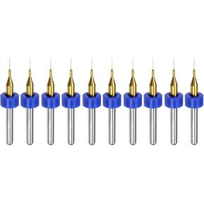 uxcell 10 قطع PCB لقم الثقب 1/8 بوصة ساق 1.45 مم من الكربيد المطلي بالتيتانيوم مايكرو تويست لقم الثقب الصغيرة مجموعة أداة الحفر الدوارة لطباعة لوحة الدوائر والمجوهرات النقش باستخدام الحاسب الآلي in Kuwait