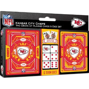 MasterPieces Game Day - NFL Kansas City Chiefs 2-Pack Playing Cards & Dice Pack - Officially Licensed Set for Adults and Family