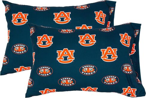 زوج غطاء وسادة مريح من College Covers Everything Comfy Auburn Tigers، قياسي، 20 بوصة × 30 بوصة، يتضمن 2 كيس وسادة in Kuwait