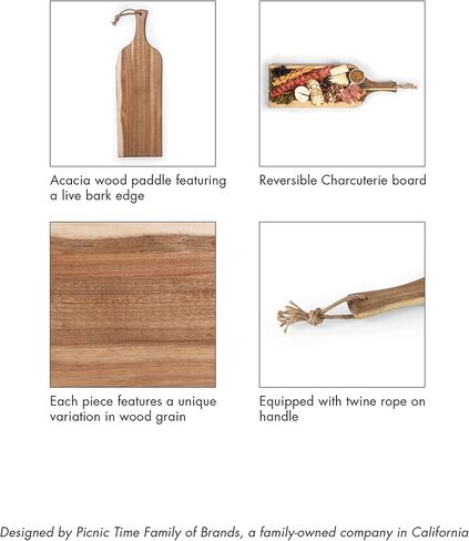 PICNIC TIME NHL unisex-adult NHL Artisan 24" Acacia Charcuterie Board with Raw Wood Edge, Cheese Board, Serving Platter in Saudi Arabia