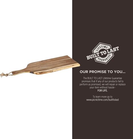 PICNIC TIME NHL unisex-adult NHL Artisan 24" Acacia Charcuterie Board with Raw Wood Edge, Cheese Board, Serving Platter in Saudi Arabia