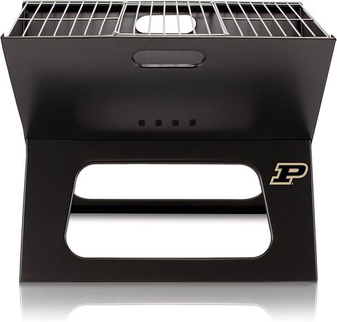 شواية محمولة من PICNIC TIME NCAA Purdue Boilermakers X-Grill، شواية تخييم، شواية فحم صغيرة للتخييم، (أسود) in Kuwait