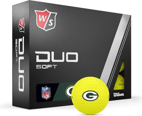 كرات جولف WILSON Staff 2023 Duo Soft NFL - 12 كرة، أصفر، Green Bay Packers in Kuwait