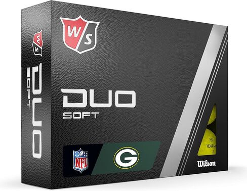 كرات جولف WILSON Staff 2023 Duo Soft NFL - 12 كرة، أصفر، Green Bay Packers in Kuwait