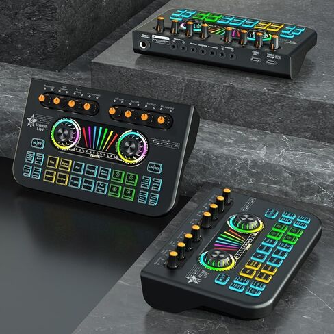 حزمة معدات البودكاست، واجهة مزج الصوت Tenlamp X3 مع لوحة تأثير الصوت، مجموعة إعداد البودكاست للمبتدئين في الاستوديو للهاتف والكمبيوتر الشخصي وتسجيل البث المباشر وألعاب الفيديو DJ in Kuwait