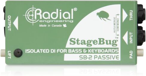 حزمة الهندسة الشعاعية StageBug SB-2 المدمجة السلبية DI مع كابل أدوات PCH10BK "منسوج أسود" وقماش تلميع الصوت السائل in Saudi Arabia