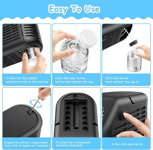 آلة فقاعات Fansteck للأطفال مع تأثير ضوئي، أكثر من 20000 فقاعات في الدقيقة، صانع فقاعات قابل لإعادة الشحن تلقائيًا، آلات فقاعات احترافية تعمل بالبطارية لحفلات الزفاف الداخلية والخارجية والحفلات in Kuwait