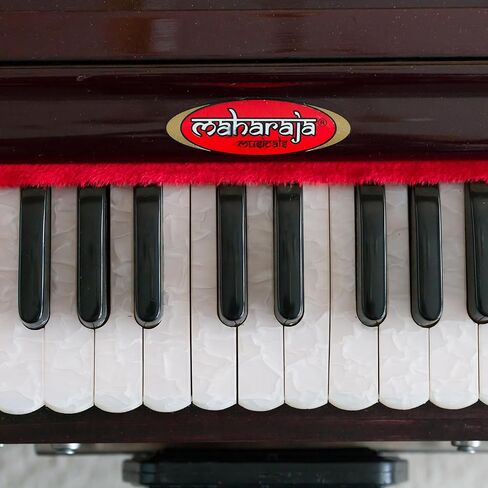 هارمونيوم محمول، مسرحيات مهراجا الموسيقية، صغير، 2 1/4 أوكتاف سابتاك، لون ماهوجني داكن، 3 طيات أسفل، 17 × 10 × 10 بوصة، مقبض، حقيبة، رفيق يوجا كيرتان، أداة هارمونيوم مصنوعة يدويًا-PH2 in Kuwait