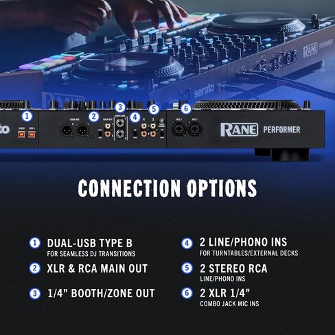 RANE PERFORMER 4-Channel Motorized DJ Controller - 7" Platters with Displays, Precision Feel Faders, Stem Split, Advanced FX, Serato DJ Pro Included in Saudi Arabia