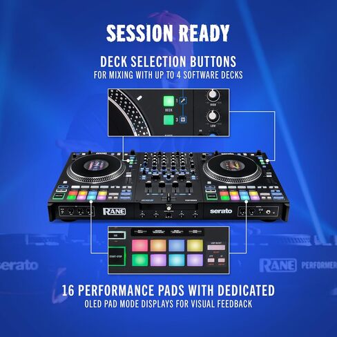 RANE PERFORMER 4-Channel Motorized DJ Controller - 7" Platters with Displays, Precision Feel Faders, Stem Split, Advanced FX, Serato DJ Pro Included in Saudi Arabia