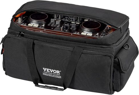 VEVOR DJ Cable File Bag, 1200D Oxford Fabric, DJ Gig Bag with 9 Detachable Divider 4.92 ft Padded Shoulder Strap Plastic Bottom Pad, 23.6 x 11.8 x 12.7 in DJ Wire Bag for DJ Gear Musical Accessories in Saudi Arabia