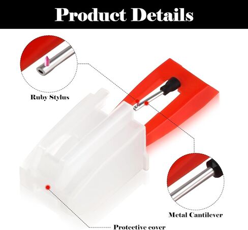 4 قطع من إبرة مشغل التسجيل، إبر القرص الدوار لاستبدال مشغل الفينيل Crosley Victrola Sylvania Boytone ION Phonograph LP in Kuwait