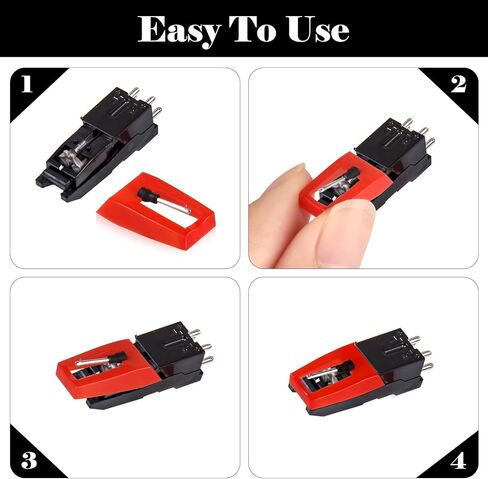 4 قطع من إبرة مشغل التسجيل، إبر القرص الدوار لاستبدال مشغل الفينيل Crosley Victrola Sylvania Boytone ION Phonograph LP in Kuwait