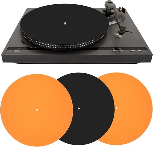 4 PCS Turntable Mat Turntable Slip-mat Wool Mat Anti Vibration Record Platter Mat Phonograph Vinyl Cork Turntable Mat Slip-Mat Player Wool Pad Turntable Slipmat for Cleaner Audio Output in Kuwait