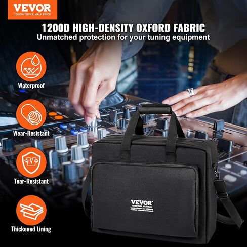 حقيبة VEVOR مبطنة DJ Mixer Gig، قماش أكسفورد 1200D، حقيبة حمل DJ Gear مع جيب تخزين 4.92 قدم حزام كتف قابل للإزالة 0.39 بوصة، 32.6 × 8.6 × 20.4 بوصة حقيبة تخزين تناسب وحدة تحكم DJ in Saudi Arabia
