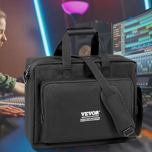 حقيبة VEVOR مبطنة DJ Mixer Gig، قماش أكسفورد 1200D، حقيبة حمل DJ Gear مع جيب تخزين 4.92 قدم حزام كتف قابل للإزالة 0.39 بوصة، 32.6 × 8.6 × 20.4 بوصة حقيبة تخزين تناسب وحدة تحكم DJ in Saudi Arabia