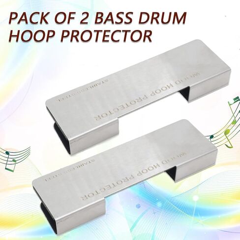 1Pcs Bass Drum Hoop Protector, Stainless Steel Drum Rim Guard for Wood Bass Drum Hoop, 3.93 x 1.18 inch Hoop Protector for Bass Drum, Lasting and Easy to Install in Kuwait