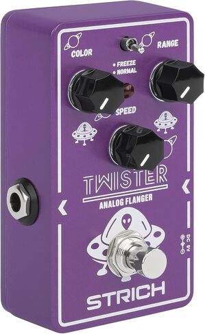 دواسة جيتار STRICH TMISTER Flanger لدواسات تأثير Flanger التناظرية وضعين أفضل تأثير صوتي كلاسيكي تأثير أصوات Flanger معدني كلاسيكي، تجاوز حقيقي للجيتار الكهربائي، أرجواني وأبيض in Kuwait