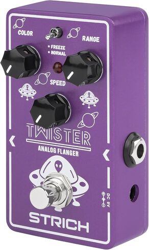 دواسة جيتار STRICH TMISTER Flanger لدواسات تأثير Flanger التناظرية وضعين أفضل تأثير صوتي كلاسيكي تأثير أصوات Flanger معدني كلاسيكي، تجاوز حقيقي للجيتار الكهربائي، أرجواني وأبيض in Kuwait