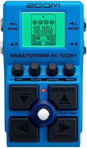 Zoom MS-70CDR+ دواسة تأثيرات الجيتار MultiStomp مع أكثر من 140 تأثيرًا تتميز بالجوقات، والتأخير، والترددات، وتأثيرات ستيريو، وتسلسل التأثير، وصندوق ستومب واحد، وموالف، وتعمل بالبطارية in Saudi Arabia