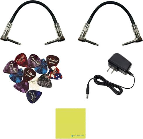 Boss FZ-5 Fuzz Pedal Bundle w/ 2-Pack Strukture S6P48 Woven Right Angle Patch Cable, 12-Pack Guitar Pick, 9V Power Adapter and Liquid Audio Polishing Cloth in Saudi Arabia