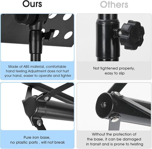 حامل الموسيقى للورقة، حامل الموسيقى المحمول القابل للطي 2 في 1، حامل كتب سطح المكتب قابل للتعديل مع حامل مشبك ورقة الموسيقى وحقيبة حمل (31.4 بوصة إلى 70.86 بوصة) in Kuwait