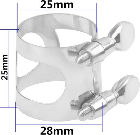 2Pcs Yootones Metal Tenor Saxophone Ligature Fastener Compatible with Tenor Saxophone Sax (Chrome) in Saudi Arabia