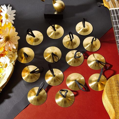 40 Pcs Finger Cymbals Belly Dancing Musical Instrument Percussion Zills Instruments for Adults Dancer Party (Gold, Silver) in Kuwait