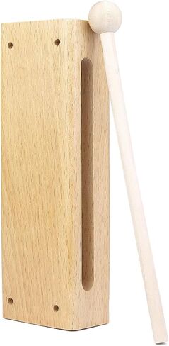 QWORK Wood Percussion Instrument Set - 2 Pack Wooden Sound Blocks with Mallets, Solid Wood Rhythm Block Musical Percussion Instrument for Concerts, Recordings & Community Bands in Saudi Arabia