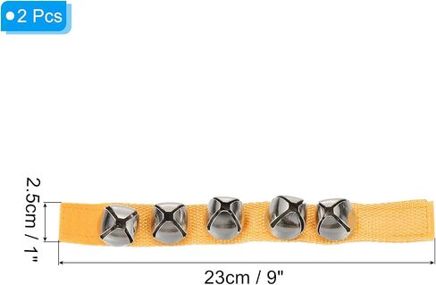 PATIKIL 2pcs Wrist Bells, Jingle Bells Ankle Bells Hand Bells Wrist Bells Bracelet Percussion Instruments Musical Rhythm Band with 5 Silvery Bells for Party Christmas, Pink in Saudi Arabia