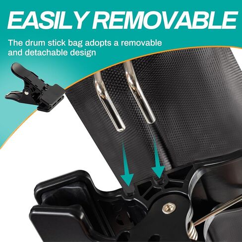 حامل عصا الطبل، حقيبة عصا الطبل من النايلون قابلة للتعديل، حقيبة حاوية عصا الطبل أو فرشاة مطرقة، حامل عصا الطبل بمشبك عالمي، يحمل ما يصل إلى 10 أزواج من عصي الطبل in Kuwait