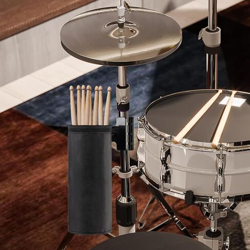 حامل عصا الطبل، حقيبة عصا الطبل من النايلون قابلة للتعديل، حقيبة حاوية عصا الطبل أو فرشاة مطرقة، حامل عصا الطبل بمشبك عالمي، يحمل ما يصل إلى 10 أزواج من عصي الطبل in Kuwait