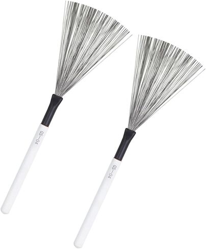 Vaguelly 1 Pair Drum Brush for Beginner Snare Drum Wood Handle Drum Brush Nylon Drum Retractable Wire Rods Drum White Maple Set Student Use Double Head in Saudi Arabia