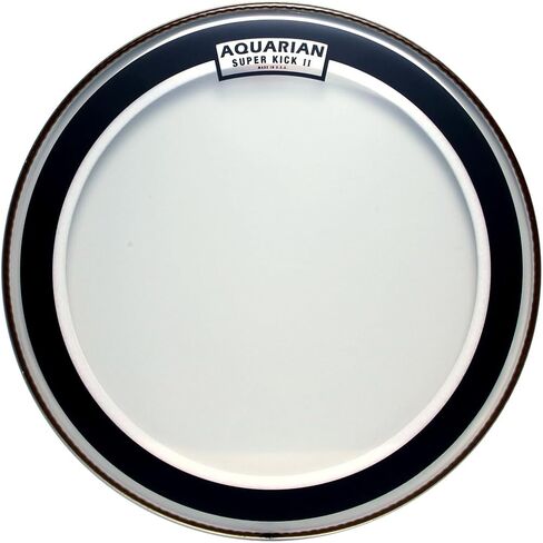 Aquarian Drumheads SKPII20BK Super-Kick II Prepack 20 بوصة رأس طبلة الجهير، أسود لامع in Kuwait