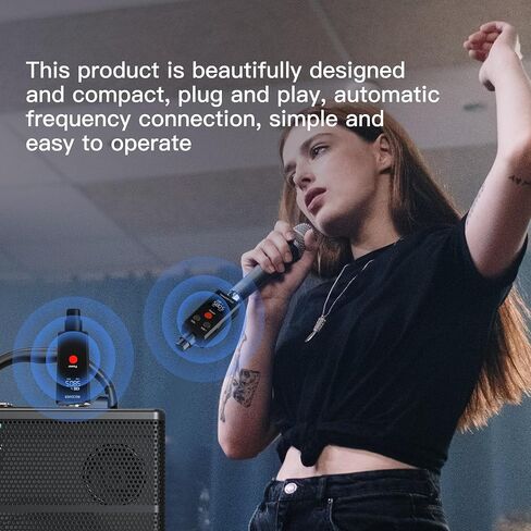 Wireless Microphone System 2.4GHz Wireless Plug-on XLR Dual Transmitter & Receiver for Dynamic Microphone,Mixer,PA System,2 Transmitters Connecting Microphones for Synchronous Transmission in Saudi Arabia