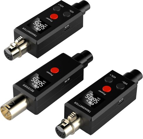 Wireless Microphone System 2.4GHz Wireless Plug-on XLR Dual Transmitter & Receiver for Dynamic Microphone,Mixer,PA System,2 Transmitters Connecting Microphones for Synchronous Transmission in Saudi Arabia