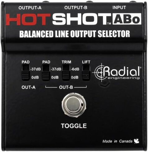 Radial Engineering HotShot ABo Footswitch Selector for Balanced Outputs Bundle w/Pig Hog PHM10 8mm Mic XLR Cable & Liquid Audio Polishing Cloth in Saudi Arabia