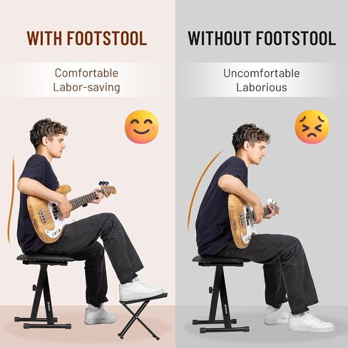 CAHAYA Guitar Foot Stool: 6 Position Height Guitar Foot Rest Folding Extra Stable Foot Rest Stool with Rubber Feet and Non-Slip Rubber Pad for Classical Guitar Player CY0337 in Kuwait
