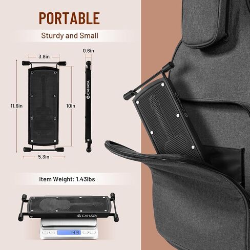 CAHAYA Guitar Foot Stool: 6 Position Height Guitar Foot Rest Folding Extra Stable Foot Rest Stool with Rubber Feet and Non-Slip Rubber Pad for Classical Guitar Player CY0337 in Kuwait