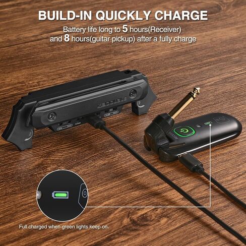 Acoustic Guitar Pickup Rechargable Active Soundhole Guitar Pickup Adjustable Pickup for Guitar Magnetic Coil Build-in Volume Control Guitar Microphone Acoustic Pickup in Saudi Arabia